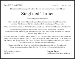 Traueranzeigen von Siegfried Turner