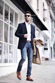 Black Blazer And Jeans Look Blue Jeans A Cripy White Shirt A Navy Blazer Cognac Shoes For An Accent Mens Fashion Blazer Business Attire For Men Mens Winter Fashion