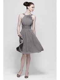 A Line Knee Length Chiffon Grey Bridesmaid Dresses Homecoming Cocktail Graduat Grey Bridesmaid Dresses Watters Bridesmaid Dresses Summer Bridesmaid Dresses