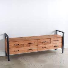 My sister has a very open concept rambler house without a mudroom space (it's the only thing she doesn't drill pocket holes for 3/4″ material in the ends and top edge of the back plywood piece (18 1/2″x 72 1/2″). 72 Industrial Reclaimed Wood Storage Bench What We Make