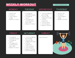 dark illustrated weekly workout schedule template