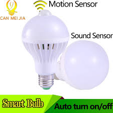 E27 Led Light Bulb With Motion Sensor Lamp 3w 5w 7w 9w Smart Led Bulbs 220v Bombillas Ampoule Led For Home Porch Hallway E27 Led Lamp Voice Controlled Lamplamp For Aliexpress