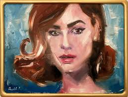 "Lily in Paris" Figure in Paris with Haute Couture Oil Painting