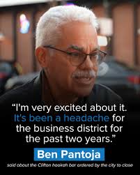 After a Hamilton County judge ordered a hookah bar in Clifton to close  permanently, we spoke to Clifton Town Meeting President Ben Pantoja. He  gave current Cincinnati City Councilman and candidate Mark