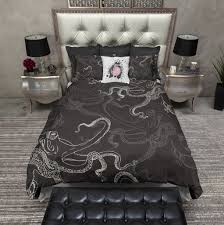 Luxury Black And Cream Bedding Black Octopus Cream Bedding Collection Duvet Bedding Sets Bed Linens Luxury Bedding Sets