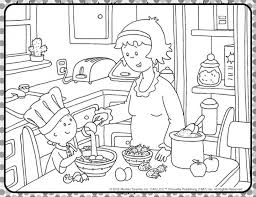 Caillou is a canadian educational children's television series that features a 4 year old boy named caillou who is intrigued by the world around him. Cooking With Caillou Coloring Sheet Caillou