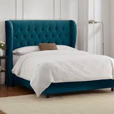 Skyline Furniture Mystere Diamond Upholstered Wingback Bed Wingback Bed Upholstered Panel Bed Upholstered Headboard