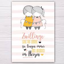 Postkarte Fur Zwillinge Gelb Rose Herzpost Zwillinge Spruche Zwillinge Geburtstag Zwillinge