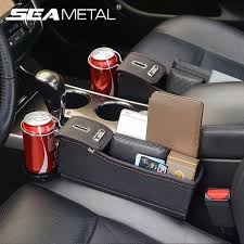Car Seat Gap Organizer Filler Pocket Storage Box Cup Holder Pu Leather Multi Function Car Coin Storage Auto Interior Access Car Seats Pocket Storage Cup Holder