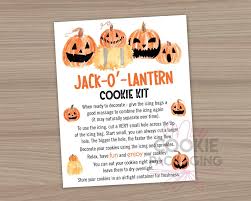 Jack O Lantern Cookie Kit Instructions Card Etsy In 2020 Jack O Lantern Cookies Cookie Kit Cookie Decorating Kits
