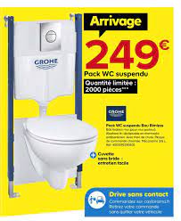 Changer le mecanisme de la chasse d un wc suspendu. Offre Pack Wc Suspendu Bau Rimless Grohe Chez Castorama