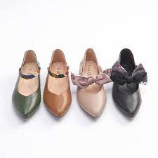 18dec台灣手作鞋lj1286 3way蝴蝶結全真皮尖頭淑女鞋 輕巧藕粉 18decbeauty baby shoes shoes fashion