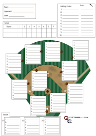 Softball Defesive Lineup Card Baseball Lineup Softball