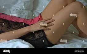 Close-up of the body of a sexy girl in erotic lingerie during masturbation  at home Stock Photo - Alamy