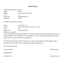 Contoh Surat Kuasa Yang Baik Dan Benar Terlengkap Surat Surat Kuasa Tanda Nama
