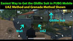 How To Get The Ghillie Suit In Pubg Mobile Training Mode Uaz And Grenade Methods Shown Youtube