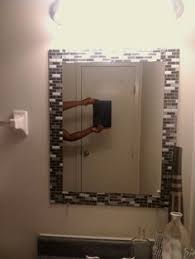 Gel Peel And Stick Tile Framed Mirror Tile Mirror Frame Mirror Frame Diy Stick On Tiles Bathroom