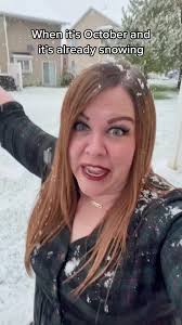 We’re really just gonna skip right over fall and go straight to winter. 😭  #snow #winter #cold #october #snowinoctober #snowing #byefall #funny #humor  #funnyvideo #itsbeginningtolookalotlikefkthis