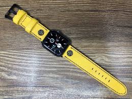 Apple Watch Bands Series 6 Yellow Apple Watch Straps In Etsy Apple Watch Bands Apple Watch Bands Leather Apple Watch Strap