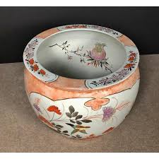 Any of these exotic fish bowls from china will make for beautiful asian decor in many areas of your home or business. Vintage Orange And White Porcelain Japanese Fish Bowl Planter At 1stdibs