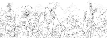 🌱 a small project by ben moren: Drawing Of A Field Of Flowers Stock Photo Picture And Royalty Free Image Image 97215059