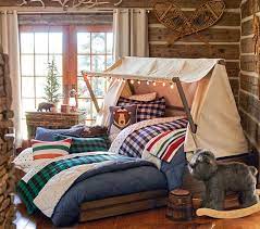 Shop our quality cabin decor, rustic rugs, cabin bedding, and much more lodge style decor! Kids Cabin Theme Bedrooms Rustic Decor Camping Theme Bedroom Camping Bedroom Decor Camping Bedroom
