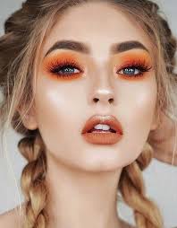Inspirational Makeup And Beauty Trends For Women 2019 Fashionsfield Orange Eye Makeup Makeup Looks Hair Makeup