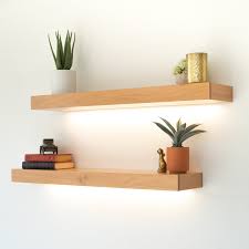 Modern LED Floating Shelves, Kitchen Shelving, FREE Shipping, Recessed  Light Strip, Wood Shelves, Contemporary Style, 110-120VAC - Etsy