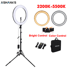 18inch Beauty Ring Light With Stand Photography 55w Led Circular Selfie Lamp Bulb With Bag For Photo Video Phone Youtube Makeup Photographic Lighting Aliexpress