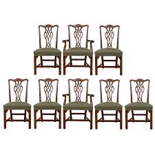 Reproduction 18th Century Chippendale Mahogany Chairs Set Of Eight 1stdibs Com Dining Room Chairs Modern Chippendale 18th Century
