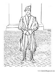 Swiss Guard Coloring Page Vatican Art Coloring Pages Catholic Coloring