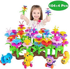 Aitey Flower Garden Building Toys For Girls Kid Gardening Set With 4 Wind Up Toys For 3 4 5 6 Year Old Toddler Birthday Gifts Stacking Stem Educational Art 2020