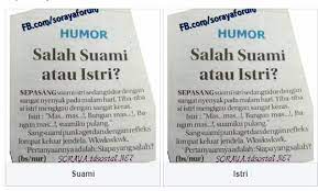 Ada percakapan 3 orang suami: Gambar Cerita Humor Suami Istri Siapakah Yang Salah Suami Gambar Cerita