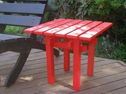 Looking For That Small Wooden Rustic Side Table To Place Something On When You Re Outdoors Colorful Outdoor Furniture Wooden Side Table Wooden Outdoor Table