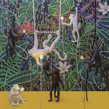 Seletti monkey lamp hanging left hand white a crazy and crafty family. Buy Seletti Monkey Lamp Hanging Black Amara