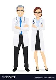 Male And Female Doctor Vector Image On Vectorstock In 2020 Female Doctor Female Vector Images