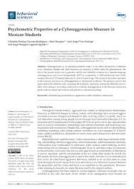 PDF) Psychometric Properties of a Cyberaggression Measure in Mexican  Students