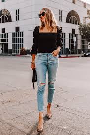 How To Style Leopard Print Shoes From Dsw In 2020 Black Top And Jeans Fashion Jeans Outfit For Work