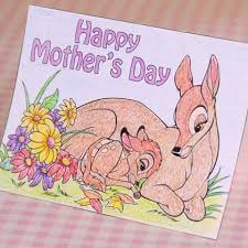 Disney+mother's+day+cards+sure+to+warm+your+heart **i think she would love mickey! Bambi S Color In Mother S Day Card Disney Family Mothers Day Cards Happy Mothers Day Mother S Day Printables