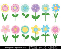 Flower Clipart Clip Art Spring Flower Clipart Clip Art Etsy Clip Art Flower Clipart Digital Clip Art Set