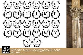 Monogram links, examples, and uses adding a monogram can make something seem extra special, unique, and considerate. Wreath Split Monogram Bundle 116331 Cut Files Design Bundles