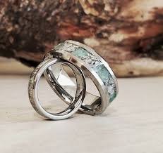 Couple S Set Tungsten Emerald And Meteorite Wedding Bands Wedding Ring Set Mens Wedding Band Mens Wedding Ring Wedding Ring Man Gift Mens Wedding Rings Wedding Ring Sets Meteorite Wedding Band