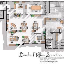 The Office Us Tv Show Office Floor Plan Poster Dunder Etsy Office Layout Plan Office Floor Plan Office Layout
