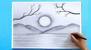 How to draw a fox step by step. How To Draw A Simple Landscape Easy Pencil Drawing Youtube