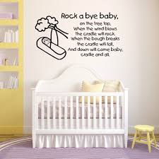 Us 6 97 25 Off Rock A Bye Baby Wall Stickers Quote Nursery Rhymes Childrens Kids Room Nontoxic Pvc Text Wall Sticker Removable Art Decals La975 In