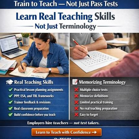 There is a big difference between becoming a professional teacher and  learning about TEFL! Learn the professional skills you need to succeed as  an ESL teacher anywhere in the world. The CELTA-equivalent