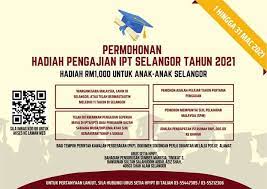 Hadiah rm1,000 diberi kepada anak selangor dari keluarga berpendapatan rm3,000 ke bawah, yang melanjutkan pendidikan ke pusat pengajian tinggi 4. Hadiah Ipt Selangor 2019 Qorsdrex