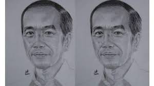 Viral Lukisan Wajah Presiden Jokowi, Dibuat dari Goresan Tangan Pelajar  SMP, Ini Pengakuan Sang Ayah