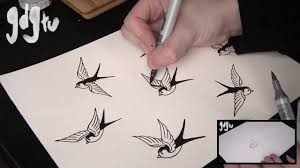 5 out of 5 stars. Old School Swallow Sparrow Tattoo Flash Shading And Colouring Youtube