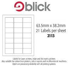 Set up and print a page of the same label. A4 Blick Sticky Computer Labels Inkjet Printer 21 Labels Per Sheet 63 5 X 38 2mm Ebay